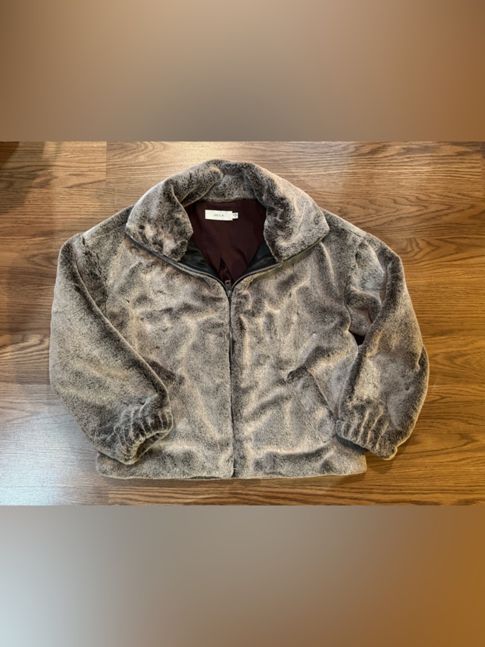 Greylin Plush Faux Fur Jacket - Gray